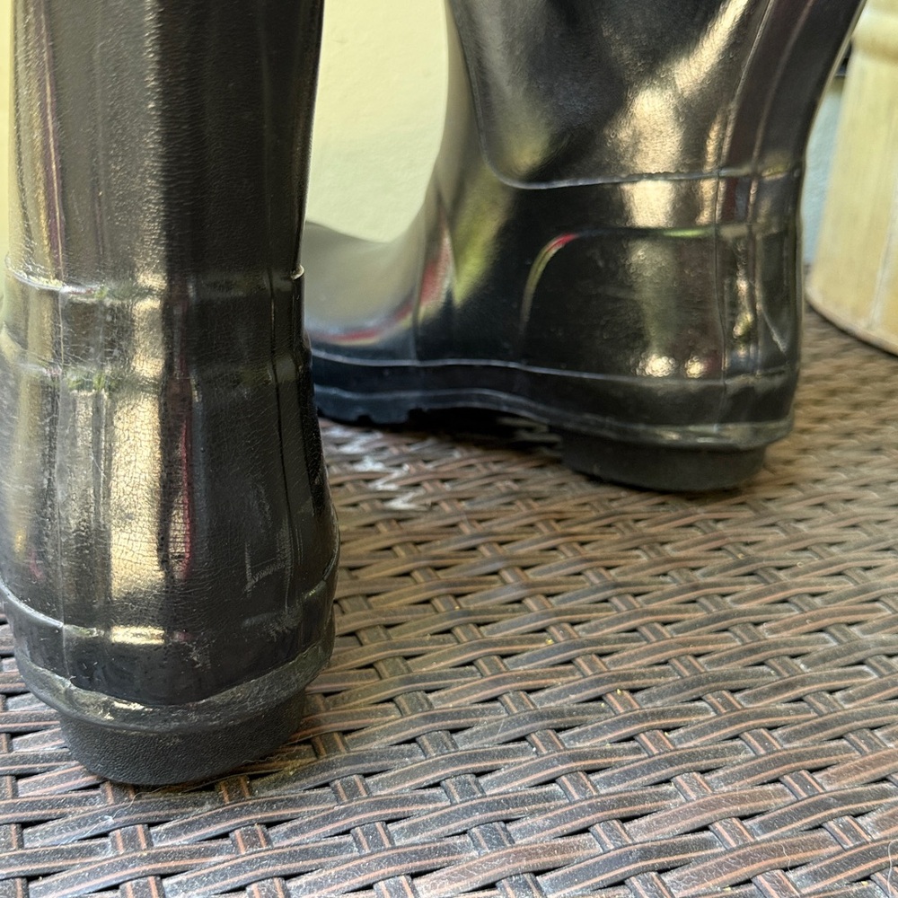 Hunter Glossy Black Rain Boots with Buckle - Picture 4 of 4